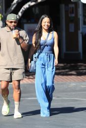 Christina Milian in All Denim at Fred Segal in West Hollywood 03/01/2022