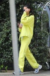 Dua Lipa Wearing a Matching Bright Yellow Ensemble - Hollywood 03/21/2022