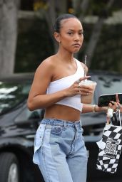 Karrueche Tran at Alfred Coffee on Melrose Place 03/17/2022