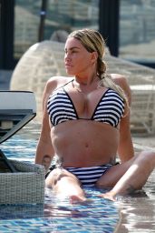 Katie Price in a Striped Bikini in Thailand 03/09/2022