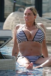 Katie Price in a Striped Bikini in Thailand 03/09/2022