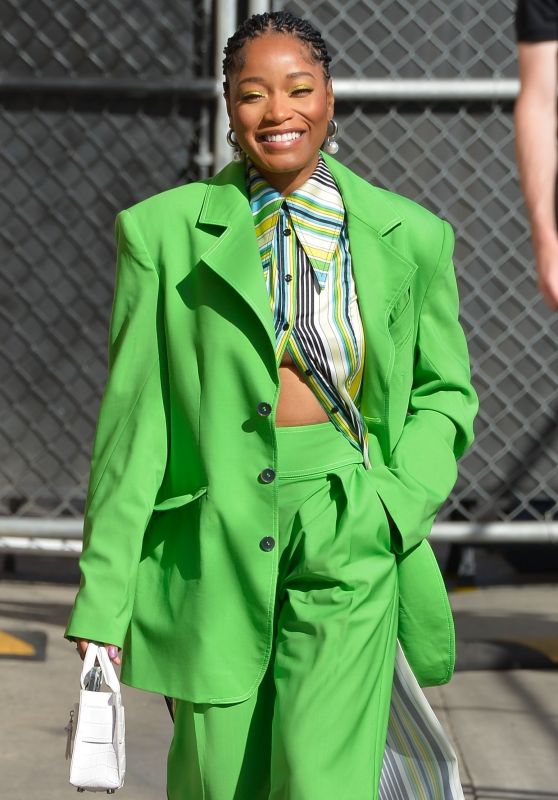 Keke Palmer Wears Lime Green Outfit at the El Capitan Entertainment Centre in Hollywood 03/16/2022
