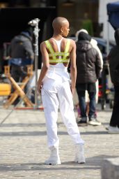 Lizette Pinto Shoots a Maybelline Commercial in in NYC 03/13/2022