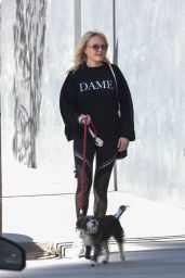 Malin Akerman Wearing a Dame Sweatshirt and Black Leggings - Los Feliz 03/07/2022