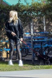 Malin Akerman Wearing a Dame Sweatshirt and Black Leggings - Los Feliz 03/07/2022