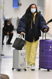 Maya Jama in Travel Outfit at JFK Airport in New York 03/01/2022