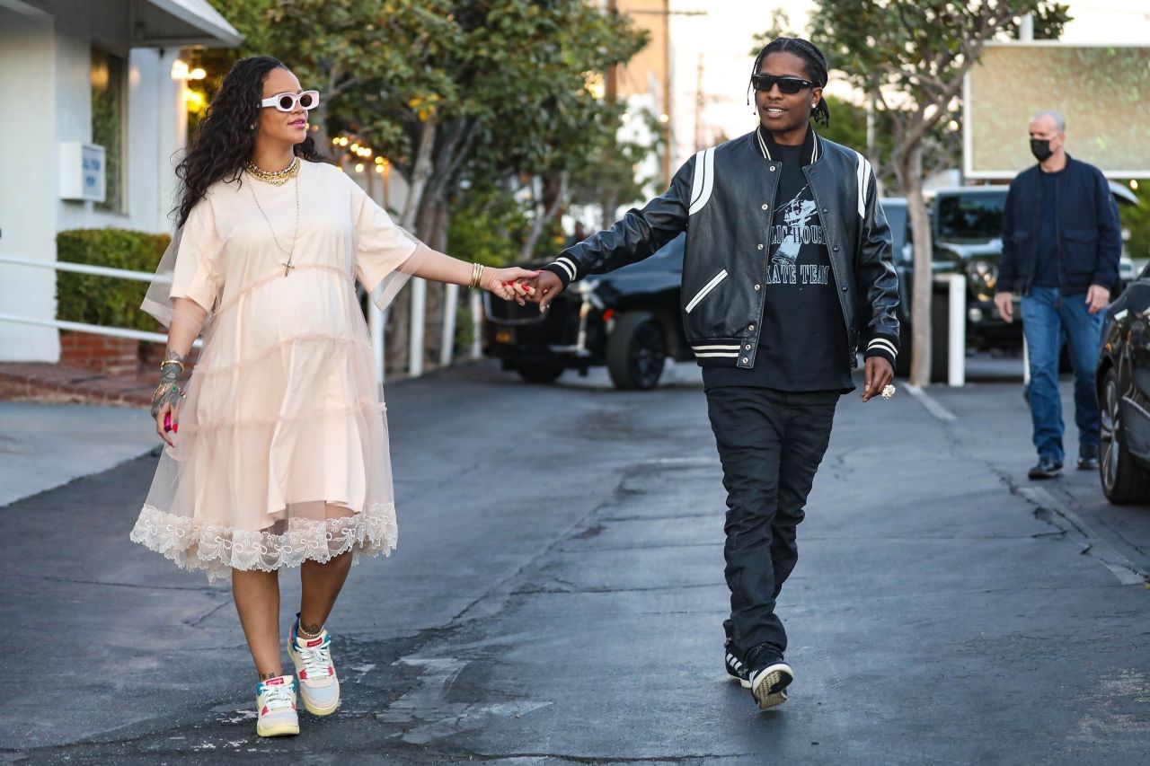 Rihanna and A$AP Rocky at Mauros' Cafe in West Hollywood 03/23/2022 ...