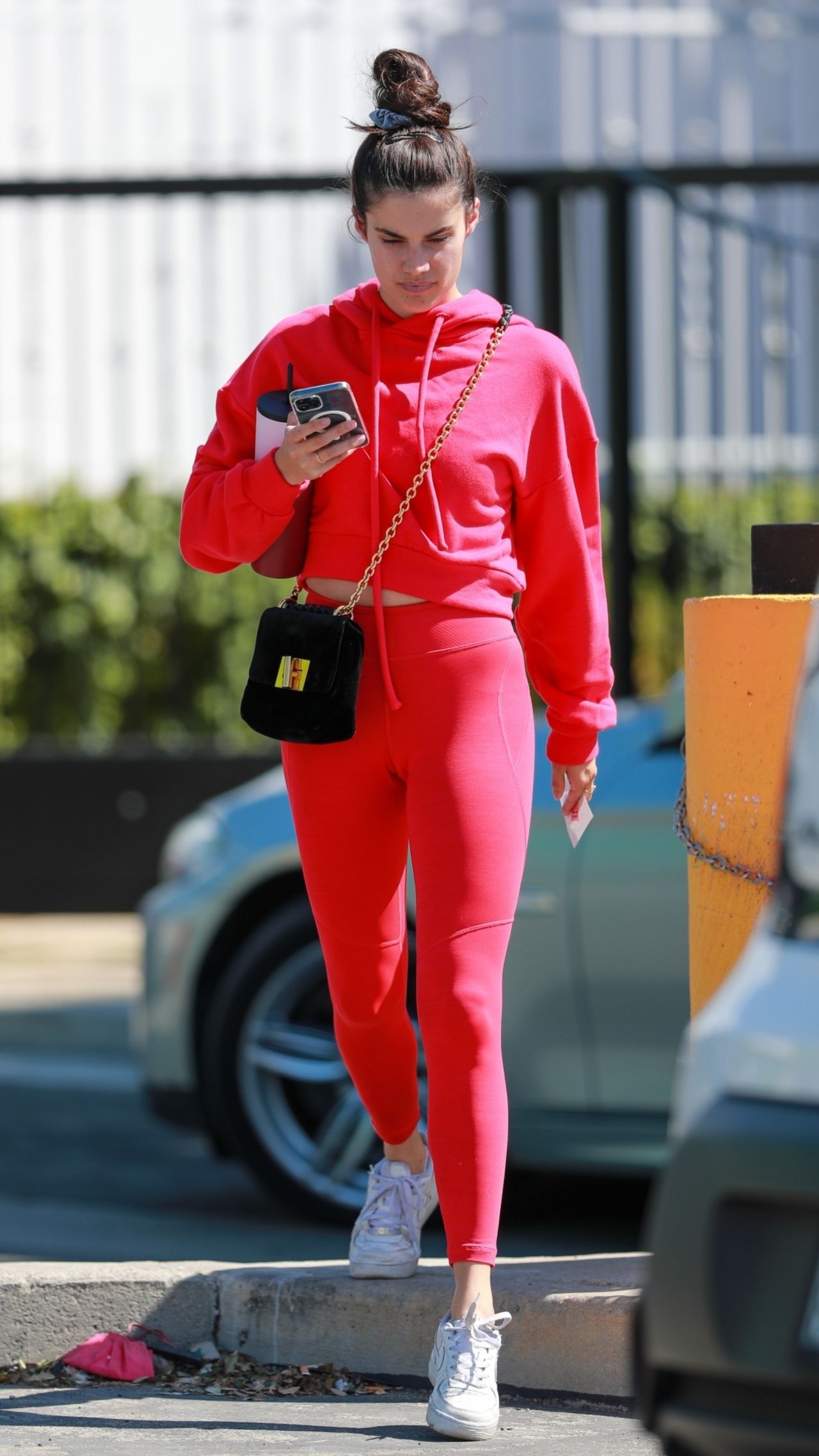 Sara Sampaio sports a hoodie and leggings for a grocery run at Target in  West Hollywood