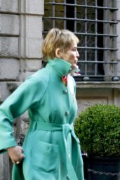 Sharon Stone in a Green Coat - Milan 02/28/2022