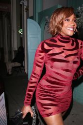 Tiffany Haddish in a Red Sheer Mini Dress at Net-a-Porter + LaQuan Smith Event in West Hollywood 03/24/2022