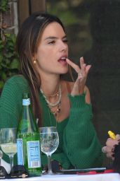Alessandra Ambrosio at the Ivy Restaurant in Beverly Hills 04/22/2022