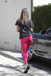 Alessandra Ambrosio in a Pink Leggings and a Blue Purse - Beverly Hills 04/19/2022