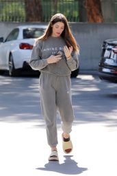 Ashley Greene Wearing a Nine Bing Sweat Outfit and Slides - Encino 04/13/2022