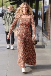 Ashley James Wearing a Floral Dress at Harrods Store in Knightsbridge 04/28/2022