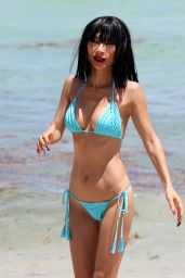 Bai Ling in a Powder Blue Bikini at Sunny Isles Beach 04/17/2022