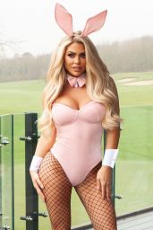 Bianca Gascoigne in a Pink Bunny and Fishnet Tights - Easter Themed Photoshoot 04/12/2022