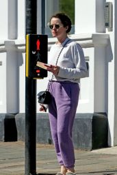 Claire Foy Wears a Sweat Top and Joggers - Hampstead 04/21/2022