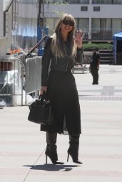 Heidi Klum in a Black Dress - Out in Pasadena 04/13/2022