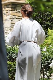 Jennifer Lopez in a White Spring Dress - Brentwood 04/19/2022
