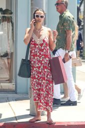 Jordana Brewster Wears a Long Summer Dress - Shopping in Beverly Hills 04/25/2022