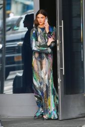 Karlie Kloss in a Colorful Maxi Dress - New York City 04/25/2022