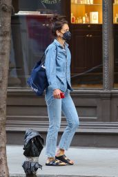 Katie Holmes Wearing a Denim Ensemble in NYC 04 26 2022   - 26