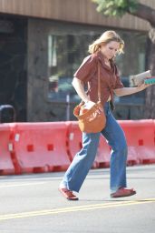 Kristen Bell Wearing Lather Top and Wide-leg Denim - Los Feliz 04/20/2022