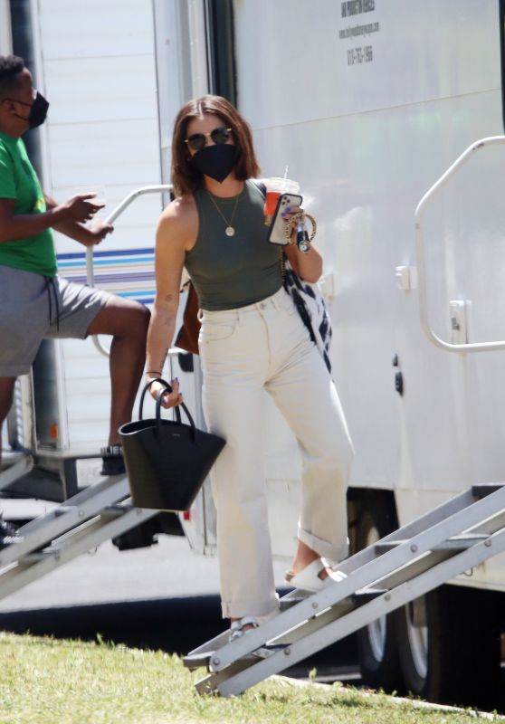 Lucy Hale on the Set of a New Project in Los Angeles 04/24/2022