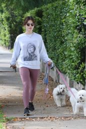 Lucy Hale - Taking Her Dogs For a Walk in LA 04/10/2022