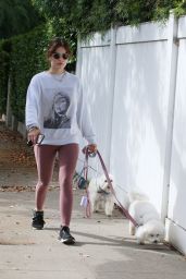 Lucy Hale - Taking Her Dogs For a Walk in LA 04/10/2022