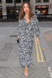 Myleene Klass Wearing a Striped Monochrome Dress - London 04/13/2022