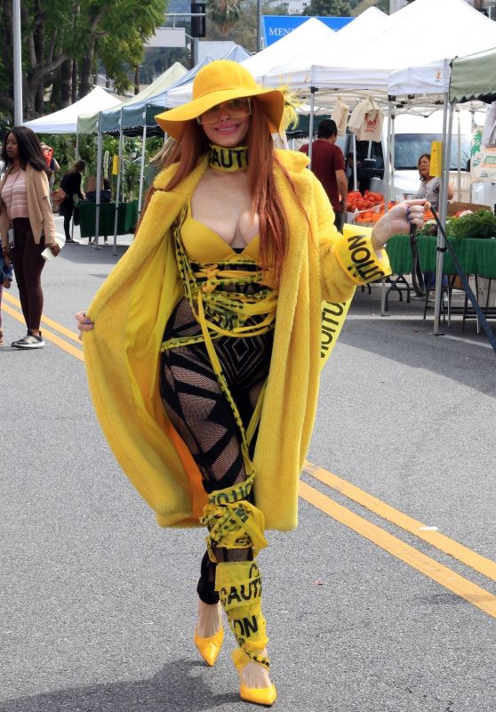 Phoebe Price - Posing With a Caution Tape Outfit - Los Angeles 04/03/2022
