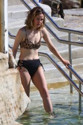 Rose Byrne in a Leopard Print Bikini Top - Sydney 04/19/2022