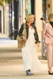 Sharon Stone in a Pink Pantsuit - Shopping at Rodeo Drive in Beverly Hills 04/25/2022