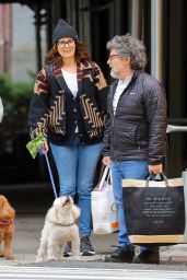 Tina Fey - Walking Her Dog in New York 04/02/2022