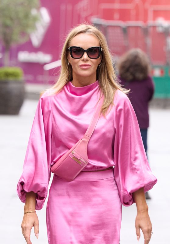 Amanda Holden in a Pink Dress in London 05/30/2022
