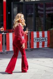 Amanda Holden in a Sparkling Ruby Top and Red Trousers in London 05/27/2022