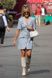 Ashley Roberts in a Blue Jacket Dress and Heals - London 05/05/2022