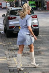 Ashley Roberts in a Blue Jacket Dress and Heals - London 05/05/2022