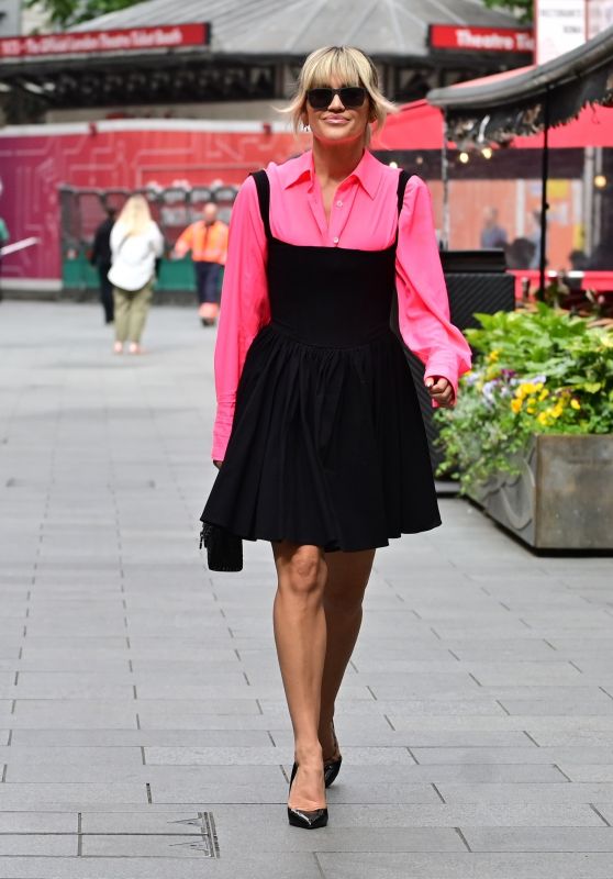 Ashley Roberts in a Neon Shirt and Black Dress - London 05/26/2022