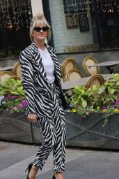 Ashley Roberts in Zebra Print Trouser Suit - London 05/04/2022