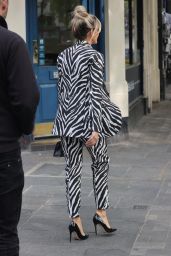 Ashley Roberts in Zebra Print Trouser Suit - London 05/04/2022