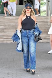 Bebe Rexha Wears Double Denim - Miami Beach 05/08/2022