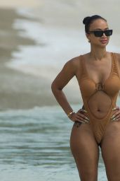 Draya Michele on the Beach in St. James in Barbados 05/28/2022