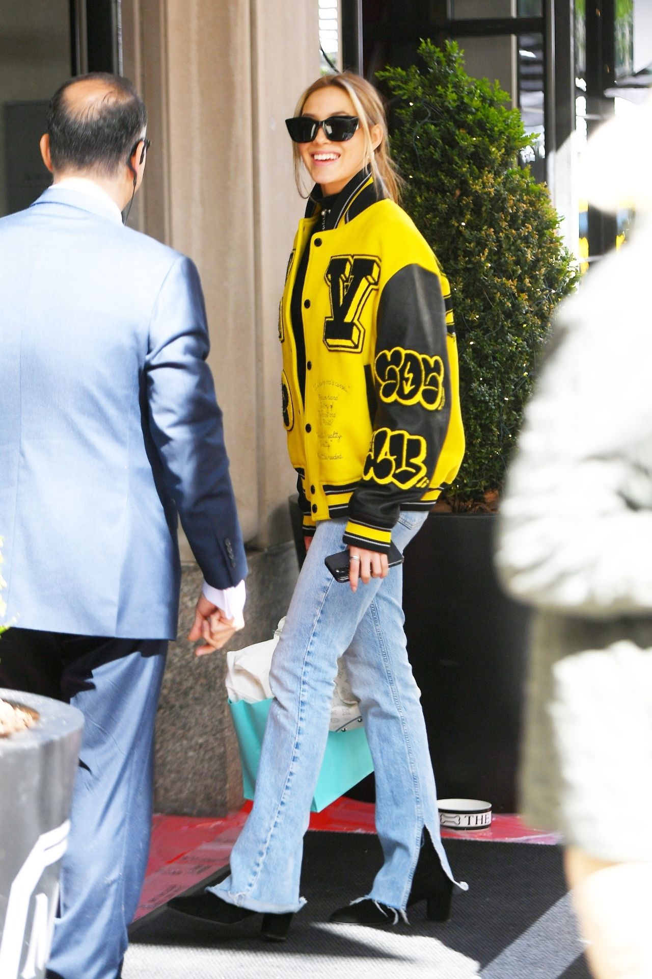 Eileen Gu in a Bright Yellow Louis Vuitton Jacket - New York 04/30