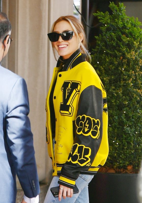 Eileen Gu in a Bright Yellow Louis Vuitton Jacket - New York 04/30/2022