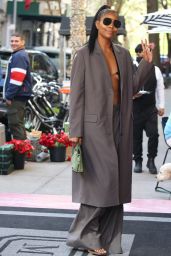 Gabrielle Union in an Oversized Pantsuit at The Mark Hotel in New York 04/30/2022