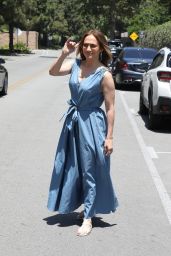 Jennifer Lopez in a Blue Dress in Los Angeles 04/30/2022