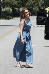 Jennifer Lopez in a Blue Dress in Los Angeles 04/30/2022