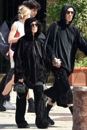 Kourtney Kardashian and Travis Barker Wearing Matching Black Dolce and Gabbana Velour Tracksuits   Portofino 05 25 2022   - 84